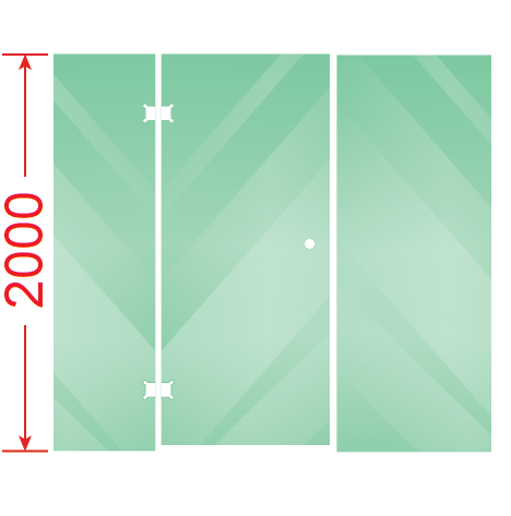 ELITE : 2000 10mm Toughened Shower Screen Glass